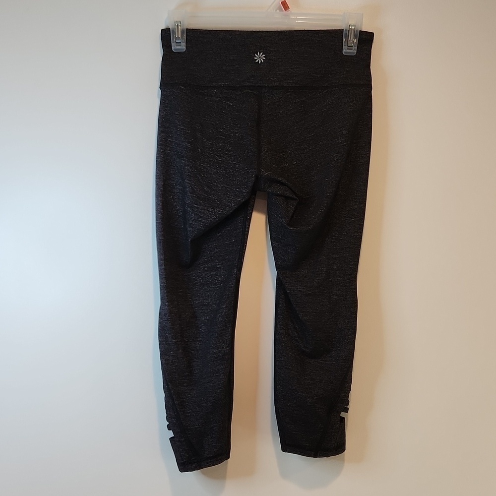 Athleta Capi Lattice Leggings Vented Pants Women's Sz XS Charcoal Gray NICE! - Picture 9 of 13